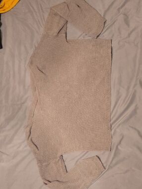 Forever 21 Off-the-Shoulder Knit Sweater in Light Beige